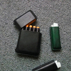 Cool Leather Mens 10pcs Cigarette Holder Case Vintage Custom Cigarette Case for Men