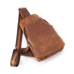 Cool Leather Chest Bag Sling Bag Sling Crossbody Bag Sling Travel Bag Sling Hiking Bag For Men