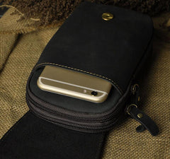 Leather Belt Pouch Mens Waist Bag Small Case for Men