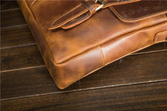 Vintage Brown Leather Mens Briefcase 13inch Laptop Bag Business Bag Handbag For Men - imessengerbags
