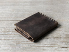 Handmade Leather Mens Cool Slim Leather Wallet Men Small Wallets Bifold for Men - imessengerbags