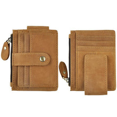 Leather Mens Wallet Cool Slim Front Pocket Wallet Money Clip for Men - imessengerbags
