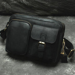 Handmade Leather Mens Cool Small Messenger Bag iPad Bag Chest Bag Bike Bag Cycling Bag for men - imessengerbags