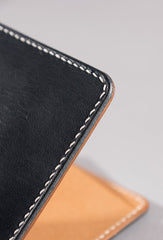 Handmade Leather Mens Cool Slim Leather Wallet Men Small Wallets Bifold for Men - imessengerbags