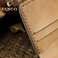 Handmade Leather Floral Mens Cool Slim Leather Wallet Men billfold Wallets Bifold for Men - imessengerbags