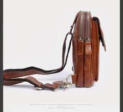 Genuine Leather Mens Cool Chest Bag Sling Bag Crossbody Bag Travel Bag Hiking Bag for men - imessengerbags