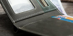 Handmade Leather Mens Cool Slim Leather Wallet Men Small Wallets Bifold for Men - imessengerbags
