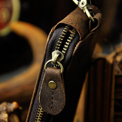 Handmade Leather Mens Cool Key Wallet Car Key Holder Case Card Wallet for Men - imessengerbags