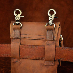 Leather Belt Pouch Mens Cases Waist Bag Hip Pack Belt Bag Fanny Pack Bumbag for Men