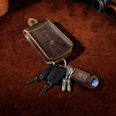 Handmade Leather Mens Cool Key Wallet Car Key Holder Key Case for Men - imessengerbags