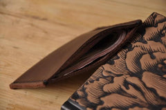Handmade Mens Cool billfold Leather Wallet Men Small Card Slim Wallets Bifold for Men - imessengerbags