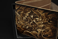 Handmade Leather Tooled League of Legends LOL Ahri the Nine-Tailed Fox Mens billfold Wallet Cool Leather Wallet Slim Wallet for Men - imessengerbags
