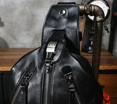 Leather Mens Sling Bag Sling Shoulder Bag Sling Backpack for men
