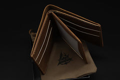 Handmade Leather Tooled World of Warcraft Lich King Mens billfold Wallet Cool Leather Wallet Slim Wallet for Men - imessengerbags