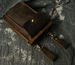 Leather Belt Pouch Mens Small Cases Waist Bag Hip Pack Belt Bag Fanny Pack Bumbag for Men - imessengerbags