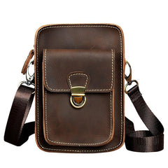 MEN LEATHER Belt Pouch WAIST BAG HIP PACK BELT BAG CELL PHONE HOLSTERS Shoulder Bag