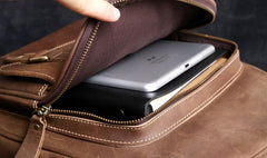 Genuine Leather Mens Cool Backpack Sling Bag Large Black Travel Bag Hiking Bag for men