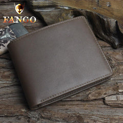 Handmade Leather Mens Cool Slim Leather Wallet Men billfold Wallets Bifold for Men - imessengerbags