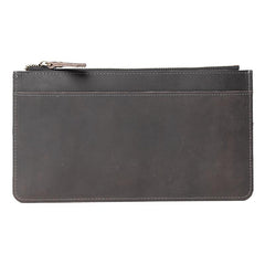 Handmade Leather Mens Clutch Wallet Cool Leather Wallet Zipper Phone Wallets for Men