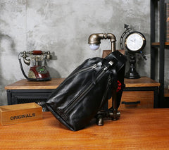 Leather Mens Sling Bag Sling Shoulder Bag Sling Backpack for men