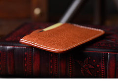 Handmade Mens Cool billfold Leather Wallet Men Small Card Slim Wallets Bifold for Men - imessengerbags