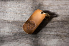 Handmade Leather Mens World of Warcraft Cool Keychain KeyCharm Keyring Pendant for Men - imessengerbags