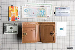 Handmade Leather Mens Cool Slim Leather Wallet Men Small Wallets Bifold for Men - imessengerbags