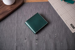 Handmade Leather Mens Cool Slim Leather Wallet Men Small Wallets Bifold for Men Women - imessengerbags