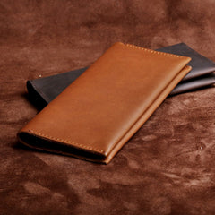 Handmade Leather Mens Cool Long Leather Wallet Clutch Wristlet Wallet for Men - imessengerbags