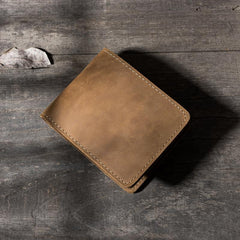 Handmade Leather Mens Cool Slim Leather Wallet Men Small Wallets Bifold for Men - imessengerbags