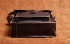 Handmade Leather Mens Cool Messenger Bag Square Bag Chest Bag Bike Bag Cycling Bag for men
