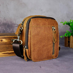 Leather Belt Pouch Mens Small Cases Waist Bag Hip Pack Belt Bag Fanny Pack Bumbag for Men - imessengerbags