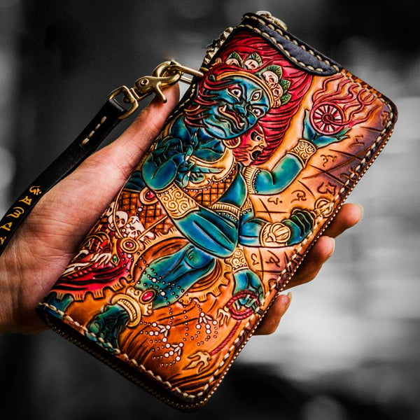 Handmade Leather Ucchusma Mens Chain Biker Wallet Cool Leather Wallet With Chain Wallets for Men - imessengerbags