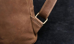 Genuine Leather Mens Cool Backpack Sling Bag Large Black Travel Bag Hiking Bag for men
