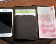 Handmade Leather Mens Cool Slim Leather Wallet Men Small Wallets Bifold for Men - imessengerbags