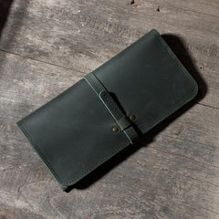 Handmade Leather Mens Clutch Wallet Cool Leather Wallet Long Phone Wallets for Men - imessengerbags
