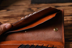 Handmade Mens Cool Leather Chain Wallet Biker Trucker Wallet with Chain for Men - imessengerbags