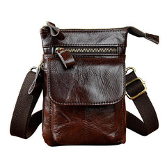 Mens Leather Small Side Bag Waist Pouch Holster COURIER BAG Belt Case Belt Pouch for Men - imessengerbags