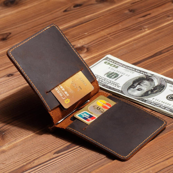 Handmade Genuine Leather Wallet billfold Leather Wallet Slim Bifold Wallet Bag For Mens - imessengerbags