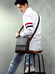 Genuine Leather Mens Cool Messenger Bag SHOULDER BAG CHEST BAG BIKE BAG CYCLING BAG