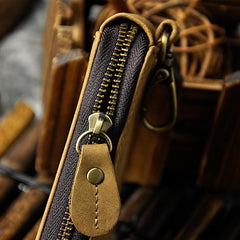 Handmade Leather Mens Cool Key Wallet Car Key Holder Case Card Wallet for Men - imessengerbags