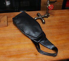 Leather Mens Sling Bag Sling Shoulder Bag Sling Backpack for men