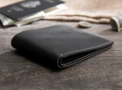 Handmade Leather Mens Cool Slim Leather Wallet Men Small Wallets Bifold for Men - imessengerbags