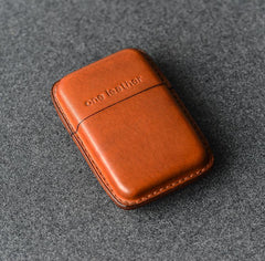 Handmade Black Leather Mens 11pcs Cigarette Holder Case Cool Custom Cigarette Case for Men - imessengerbags