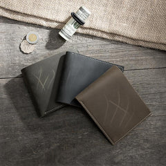 Handmade Leather Mens Cool Slim Leather Wallet Men Small Wallets Bifold for Men - imessengerbags