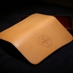 Handmade Leather Mens Cool Travel Long Wallet Card Slim Clutch Wallets for Men - imessengerbags