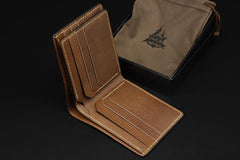 Handmade Leather Tooled World of Warcraft Lich King Mens billfold Wallet Cool Leather Wallet Slim Wallet for Men - imessengerbags
