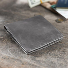 Handmade Leather Mens Cool Slim Leather Wallet Men Small Wallets Bifold for Men - imessengerbags