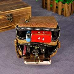 Leather Belt Pouch Mens Small Cases Waist Bag Hip Pack Belt Bag Fanny Pack Bumbag for Men - imessengerbags