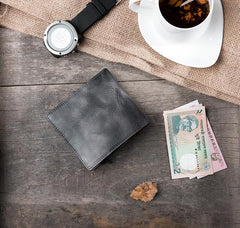 Handmade Leather Mens Cool Slim Leather Wallet Men Small Wallets Bifold for Men - imessengerbags